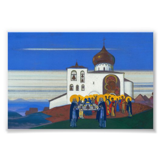 Zvenigorod door Nicholas Roerich Foto Afdruk (Voorkant)