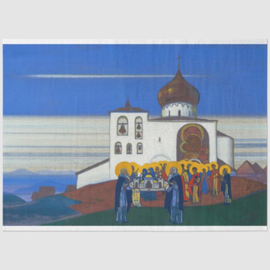 Zvenigorod door Nicholas Roerich Tissuepapier (Voorkant)