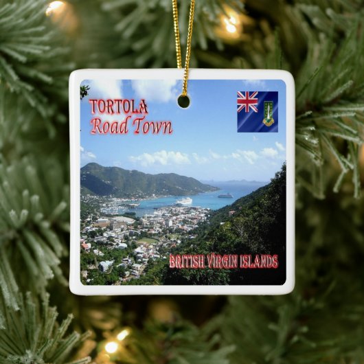 zVG004 TORTOLA Road Town, British Virgin, Keramisch Ornament (Boom)