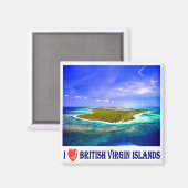 zVG007 BRITSE MAAGDENEILANDEN I Love, Koelkast Magneet (Voorkant / Achterkant)