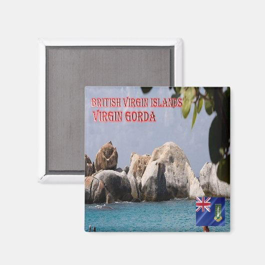 zVG010 VIRGIN GORDA, Britse Maagdeneilanden, Fridg Magneet (Voorkant / Achterkant)