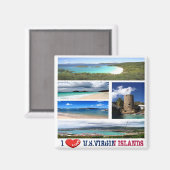 zVI003 VIRGIN-EILANDEN I Love, Mosaic, Fridge Magneet (Voorkant / Achterkant)