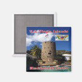 zVI005 MAAGDENEILANDEN, Blackbeard's Castle, Koelk Magneet (Voorkant / Achterkant)