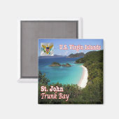 ZVI011 ST. JOHN, Trunk Bay, Viegin Islands, Fridge Magneet (Voorkant / Achterkant)
