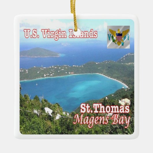 zVI012 SAINT THOMAS, Magens Bay, Maagdeneilanden, Keramisch Ornament (Voorkant)