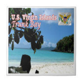zVI016 MAAGDENEILANDEN, Trunk Bay, Amerika, Tegeltje (Voorkant)