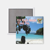 zVI016 VIRGIN-EILANDEN, Trunk Bay, Amerika, Fridge Magneet (Voorkant / Achterkant)