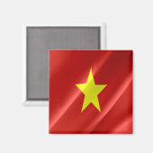 zVN002 VIETNAMESE Waving Flag, Vietnam, Fridge Magneet (Voorkant / Achterkant)