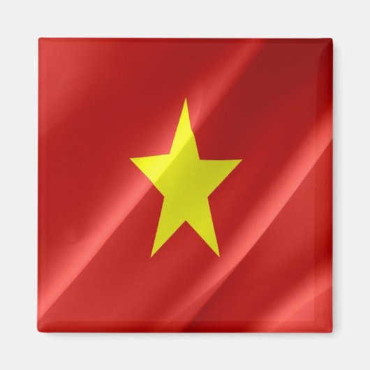 zVN002 VIETNAMESE Waving Flag, Vietnam, Fridge Magneet (Voorkant)