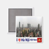 zVN008 HANOI I Love, Vietnam, Skyline, Fridge Magneet (Voorkant / Achterkant)