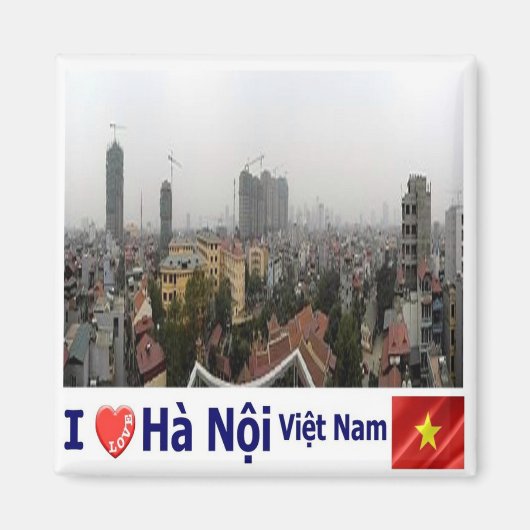 zVN008 HANOI I Love, Vietnam, Skyline, Fridge Magneet (Voorkant)