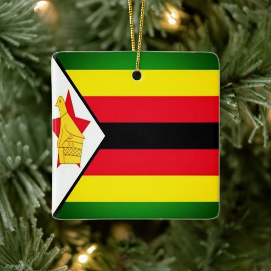 ZW001 ZIMBABWE, vlag, Afrika, Fridge Keramisch Ornament (Boom)
