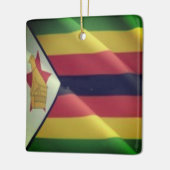 ZW002 ZIMBABWE, Waving Flag, Afrika Keramisch Ornament (Links)