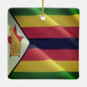 ZW002 ZIMBABWE, Waving Flag, Afrika Keramisch Ornament (Achterkant)