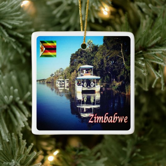 ZW012 VICTORIA-HERFSTEN, Zimbabwe, Afrika, Keramisch Ornament (Boom)