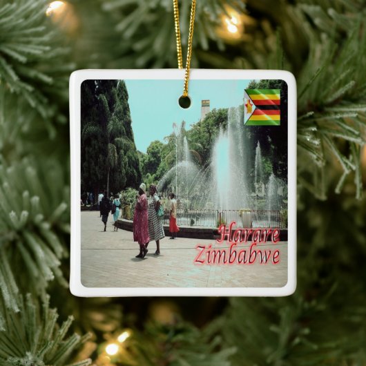 ZW014 HARARE, Zimbabwe, Afrika, Keramisch Ornament (Boom)