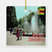 ZW014 HARARE, Zimbabwe, Afrika, Keramisch Ornament (Achterkant)