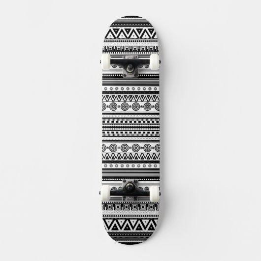 ZW decoratieve azteekse textuur Persoonlijk Skateboard (Voorkant)