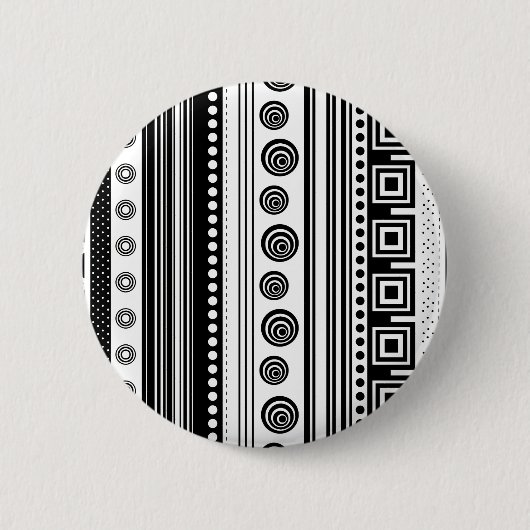 ZW decoratieve azteekse textuur Ronde Button 5,7 Cm (Voorkant)