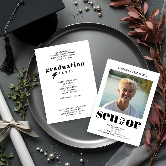 ZW Koel Modern Redactioneel Senior Foto Afstuderen Kaart