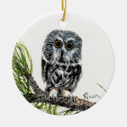Zw Whet Owl ornament (Voorkant)
