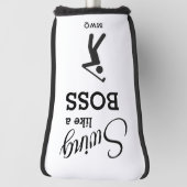 ZWAAI ALS EEN BAAS Golfer Monogram PUTTER Golfheadcover (Draai 90)