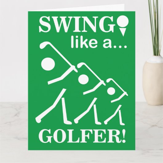 Zwaai als een golfer Golf begroeting Kaart (Voorkant)