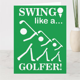 Zwaai als een golfer golfgroet kaart