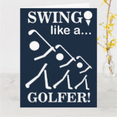 Zwaai als een golfer golfgroet kaart (Gele Bloem)