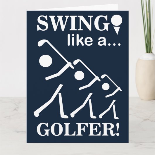 Zwaai als een golfer golfgroet kaart (Voorkant)