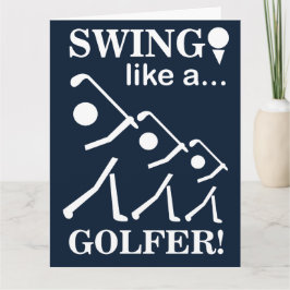 Zwaai als een golfer golfgroet kaart