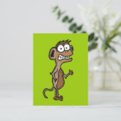 zwaaiaap briefkaart (Staand voorkant)