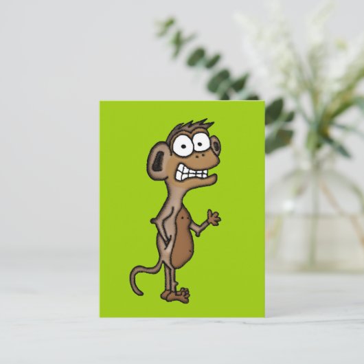 zwaaiaap briefkaart (Staand voorkant)