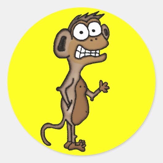 zwaaiaap ronde sticker (Voorkant)
