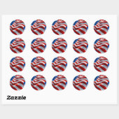 ZWAAIEN AMERIKAANSE VLAG RONDE STICKER (Vel)