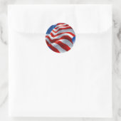 ZWAAIEN AMERIKAANSE VLAG RONDE STICKER (Tas)