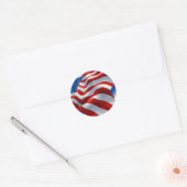 ZWAAIEN AMERIKAANSE VLAG RONDE STICKER (Envelop)