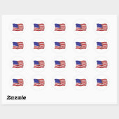Zwaaien Amerikaanse vlag Ronde Sticker (Vel)