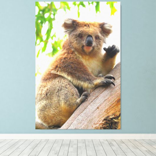 ZWAAIEN KOALA 32x48 Canvas Afdruk (Insitu (Houten vloer))