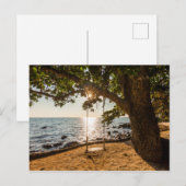 Zwaaien op de strand bij zonsondergang briefkaart (Voorkant / Achterkant)