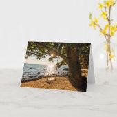 Zwaaien op de strand bij zonsondergang kaart (Gele Bloem)