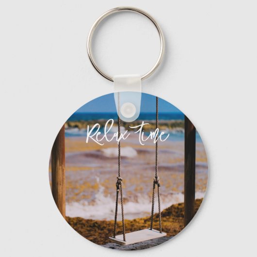 Zwaaien op het strand sleutelhanger (Voorkant)