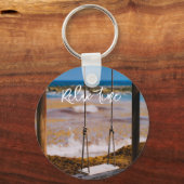 Zwaaien op het strand sleutelhanger (Voorkant)