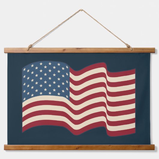 Zwaaien rustieke Amerikaanse vlag Wall Art Tapestr Hangend Wandkleed (Voorkant)