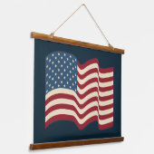Zwaaien rustieke Amerikaanse vlag Wall Art Tapestr Hangend Wandkleed (Gebogen)