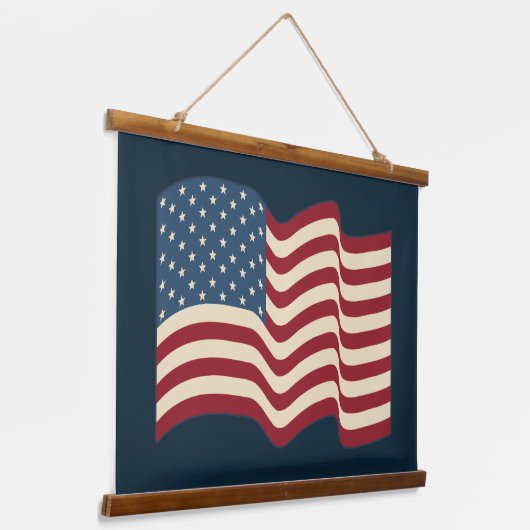 Zwaaien rustieke Amerikaanse vlag Wall Art Tapestr Hangend Wandkleed (Gebogen)