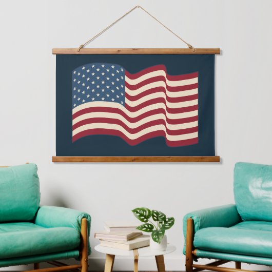 Zwaaien rustieke Amerikaanse vlag Wall Art Tapestr Hangend Wandkleed (Woonkamer)