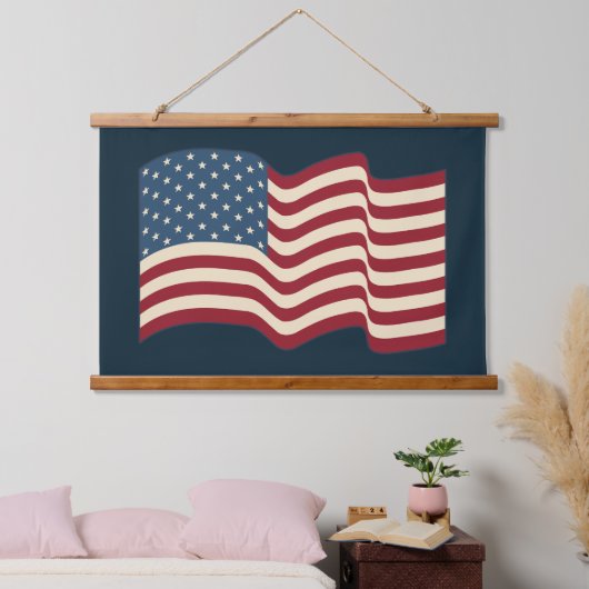 Zwaaien rustieke Amerikaanse vlag Wall Art Tapestr Hangend Wandkleed (Slaapkamer)