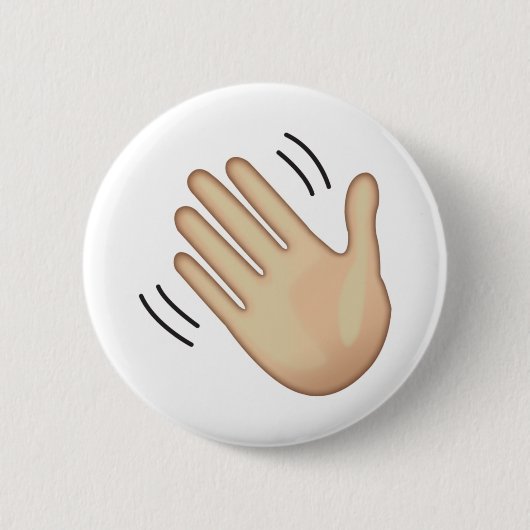 Zwaaiend Handteken - Emoji Ronde Button 5,7 Cm (Voorkant)