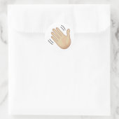 Zwaaiend Handteken - Emoji Ronde Sticker (Tas)